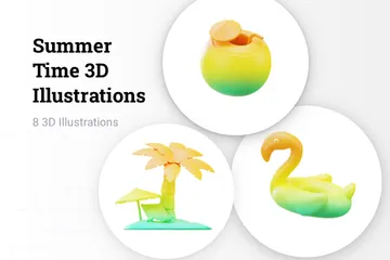 Hora de verano Paquete de Illustration 3D