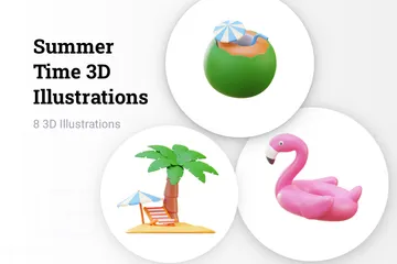 Hora de verano Paquete de Illustration 3D