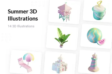 Verano Paquete de Illustration 3D