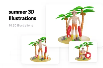 Verano Paquete de Illustration 3D