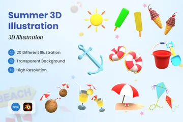 Verano Paquete de Illustration 3D