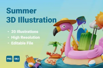 Verano Paquete de Illustration 3D