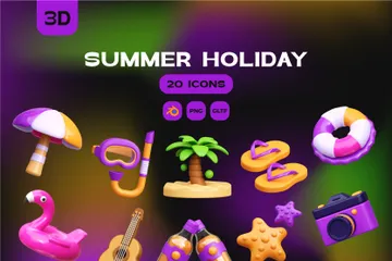 Verano y vacaciones Paquete de Icon 3D