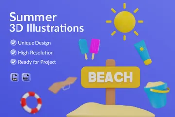 Verão Pacote de Illustration 3D
