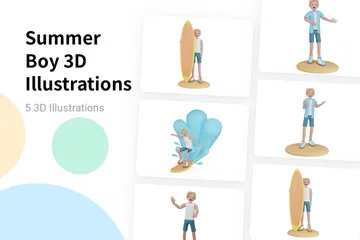 Garoto de verão Pacote de Illustration 3D