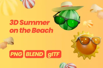 Verão na praia Pacote de Icon 3D