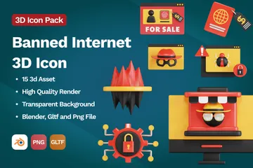 Verbotenes Internet 3D Icon Pack