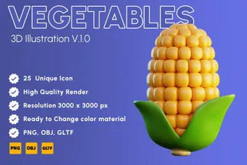 Verduras V.1.0 Paquete de Icon 3D