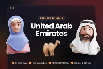 Vereinigte Arabische Emirate 3D Icon Pack