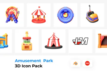Freizeitpark 3D Icon Pack