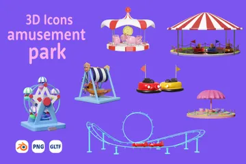 Freizeitpark 3D Icon Pack