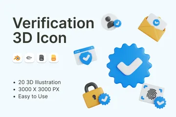 Verification 3D Icon Pack
