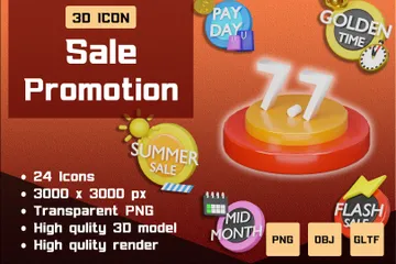 Verkaufsförderung 3D Icon Pack
