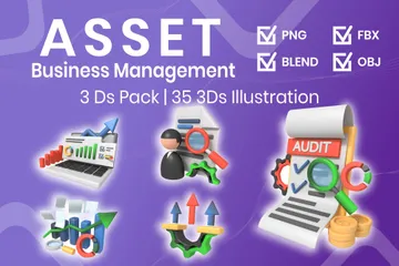 Asset-Management-Geschäft 3D Icon Pack