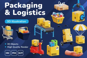 Verpackung & Logistik 3D Icon Pack