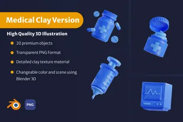 Versão de argila médica Pacote de Icon 3D