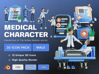 Versão Médica Masculina Pacote de Illustration 3D