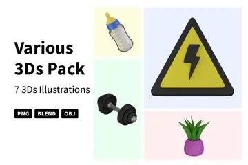 Verschieden 3D Icon Pack