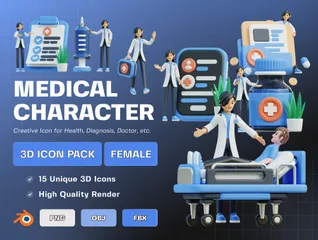 Version médicale féminine Pack 3D Illustration