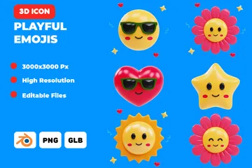 Verspielte Emojis 3D Icon Pack