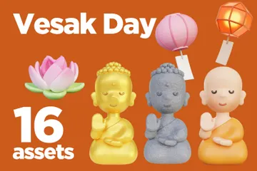 Vesak Day 3D Icon Pack