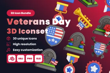 Veteran Day 3D Icon Pack