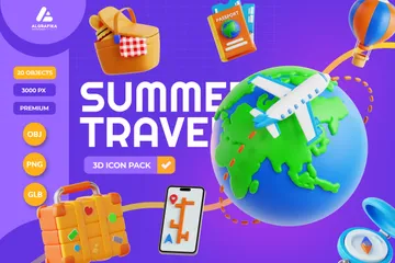 Viagens de verão Pacote de Icon 3D
