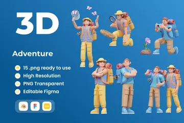 Aventuras de viagem Pacote de Illustration 3D