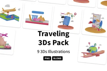 Viajando Pacote de Illustration 3D