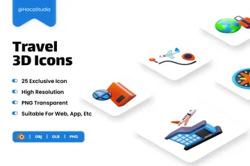 Viajar Paquete de Icon 3D