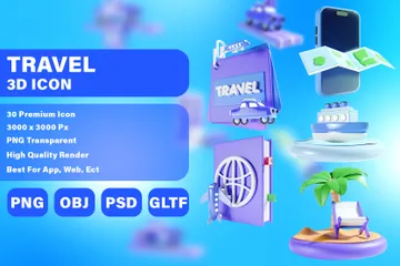 Viajar Paquete de Icon 3D