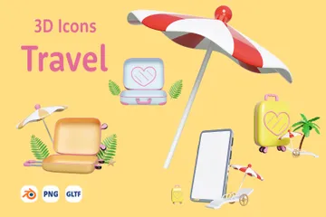 Viajes de verano Paquete de Icon 3D