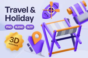 Viajes y vacaciones Paquete de Icon 3D