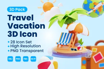 Viajes y vacaciones Paquete de Icon 3D