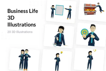 Vida de negocio Paquete de Illustration 3D