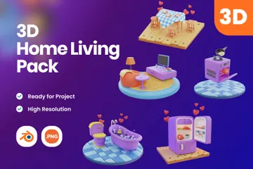 Vida en el hogar Paquete de Illustration 3D