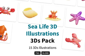 Vida marinha Pacote de Icon 3D