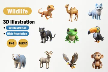 Animais selvagens Pacote de Icon 3D