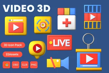 Video 3D Icon Pack