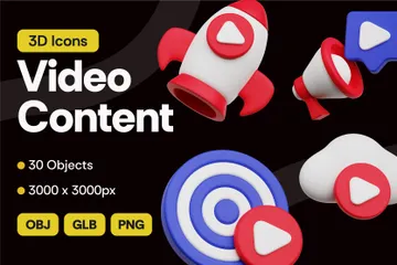 Video Content 3D Icon Pack