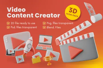 Video Creator 3D Icon Pack