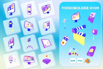 FRONTERA DE VÍDEO Paquete de Icon 3D