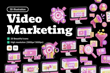Vídeo marketing Paquete de Icon 3D