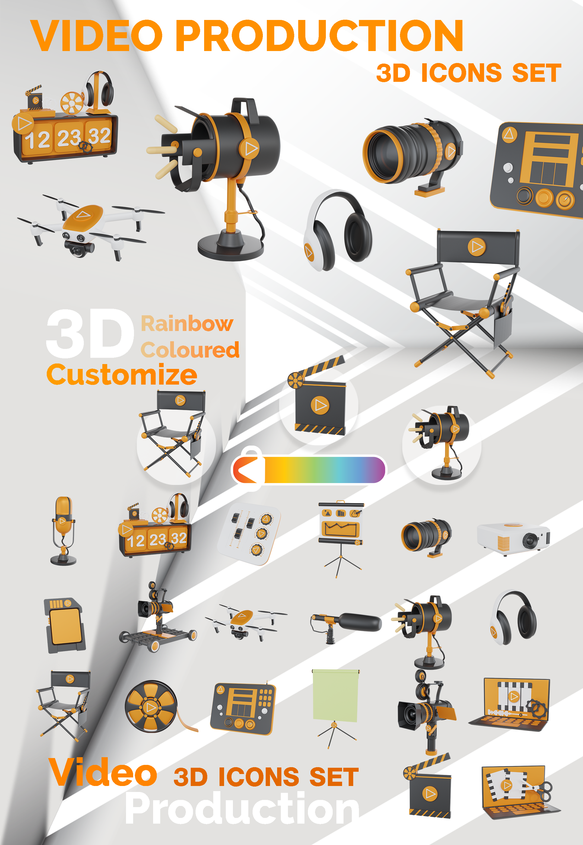 Premium Video Production 3D Illustration pack from Design