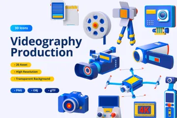 Videography Production 3D Icon Pack