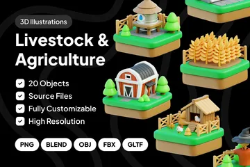 Viehzucht & Landwirtschaft 3D Icon Pack