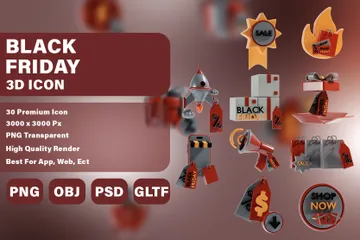 Viernes negro Paquete de Illustration 3D
