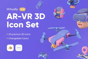 Virtual Reality 3D Icon Pack