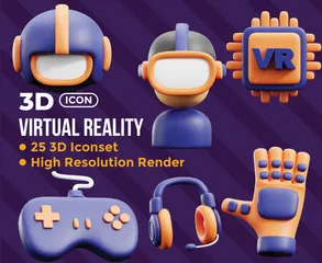 Virtual Reality 3D Icon Pack