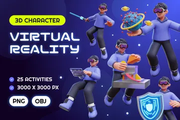Virtual Reality Character 3D Illustration Pack